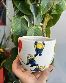 Stewehome Κούπα θερμός από κεραμικό με σχέδιο μινιόν Λευκό