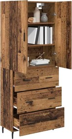 vidaXL Highboard 2 pcs Παλιό Ξύλο 69,5 x 34 x 180 εκ.