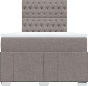 vidaXL Κρεβάτι Boxspring με Στρώμα Taupe 120x190 εκ. Υφασμάτινο