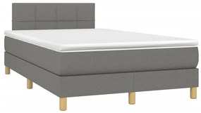 ΚΡΕΒΑΤΙ BOXSPRING ΜΕ ΣΤΡΩΜΑ &amp; LED ΣΚ.ΓΚΡΙ 120X190ΕΚ. ΥΦΑΣΜΑΤΙΝΟ 3270089