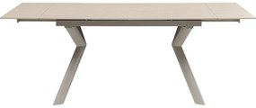 Τραπέζι Επεκτεινόμενο Xenia Travertin Κεραμικό Μπεζ 140(+30+30)x80εκ. - Μπεζ