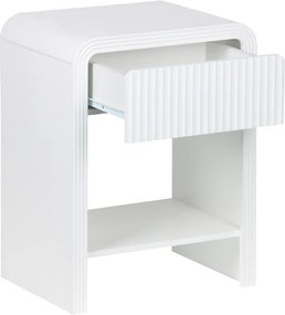 Κομοδίνο Zeplen pakoworld MDF σε λευκή απόχρωση 40x30x53εκ
