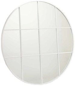 Τοίχο καθρέφτη Στρόγγυλο Μέταλλο Λευκό (100 x 2,5 x 100 cm)