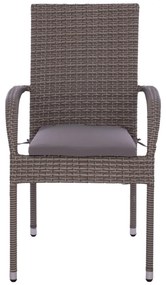 Καρέκλα - Πολυθρόνα ANISHA C5685.01 Μεταλλική με Γκρί Wicker και Μαξιλάρι Στοιβαζόμενη 56x60x94 εκ. 56x60x94 εκ.