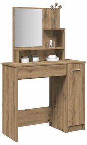 vidaXL Κομοδίνο με καθρέφτη Artisan Oak 86,5x35x136 cm