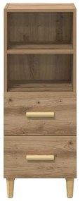 vidaXL Πλαϊνό γραφείο με συρτάρι artisan δρυς 34 x 34.5 x 90 εκ