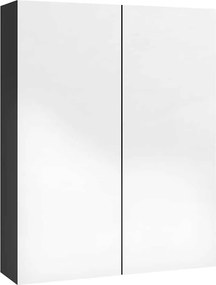 vidaXL Ντουλάπι Μπάνιου με Καθρέφτη 60x15x75 εκ. Λαμπερό Μαύρο από MDF