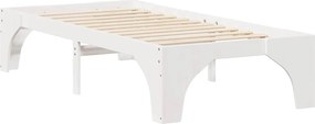 vidaXL Σκελετός Κρεβατιού Λευκό 75 x 190 cm Στερεά ξυλεία πεύκου
