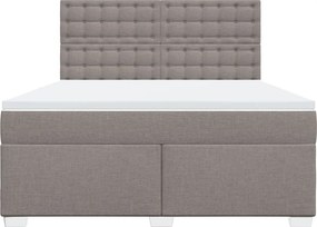 vidaXL Κρεβάτι Boxspring με Στρώμα Taupe 180x200 εκ. Υφασμάτινο
