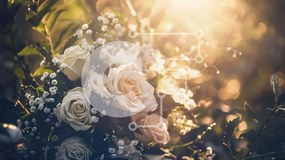 Intra Συλλεκτικό Ξύλινο Παζλ Plywood 4mm - Μπουκέτο με λευκά τριαντάφυλλα με την αναπνοή του μωρού Σε Ξύλινο Κουτί - Διαστάσεις: 10x10 cm – 25 κομμάτια