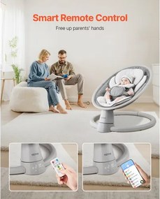 VEVOR Baby Swing for Infants 5 Speeds Remote Control Bluetooth Lullabies Cushion
