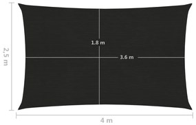 ΠΑΝΙ ΣΚΙΑΣΗΣ ΜΑΥΡΟ 2,5 X 4 Μ. ΑΠΟ HDPE 160 ΓΡ./Μ² 311729