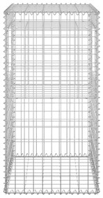 vidaXL Συρματοκιβώτια Στύλοι 2 τεμ. 50 x 50 x 100 εκ. Σιδερένιοι