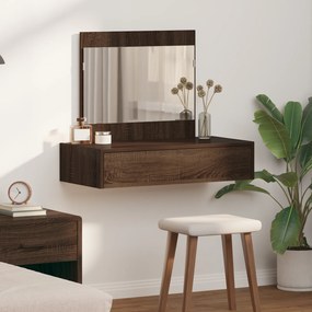 vidaXL Επιτραπέζιο Καθρέφτης Καφέ Δρυς 83x40x70 εκ.