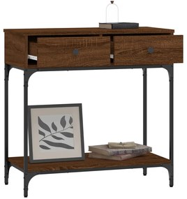 vidaXL Τραπέζι Κονσόλα Καφέ Δρυς 75x34,5x75 εκ. Επεξεργασμένο Ξύλο