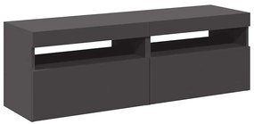 vidaXL Έπιπλα Τηλεόρασης με LED 2 τεμ. Γκρι 60 x 35 x 40 εκ.