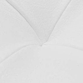 Ταμπουρέ με Αποθηκευτικό Χώρο Λευκό από Συνθετικό Δέρμα - Λευκό