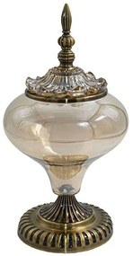 Βάζο Με Καπάκι 374-224-367 16x16x37cm Bronze Glass