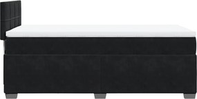 vidaXL Κρεβάτι Boxspring με Στρώμα Μαύρο 100x200 εκ. Βελούδινο