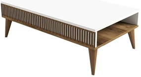 Τραπέζι Σαλονιού Milan 845HCT2886 105x60x34,6cm Walnut-White