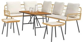 vidaXL Σετ Καναπέ Κήπου 4 pcs Μπεζ συνθετικό ρατάν