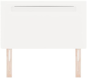 vidaXL LED κεφαλάρι Λευκό 90 cm Τεχνητό Δέρμα