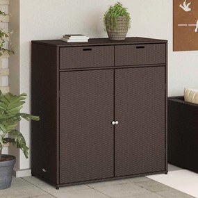 vidaXL Ντουλάπι Αποθήκευσης Κήπου Καφέ 105x55x113 εκ. Συνθετικό Ρατάν