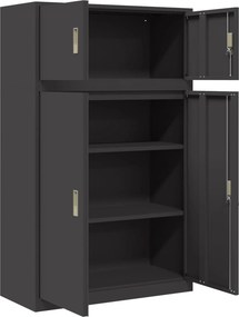 vidaXL Ντουλάπι αποθήκευσης 2 τμχ. Μαύρο 90 x 40 x 145 cm Ατσάλι