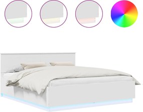 vidaXL Σκελετός Κρεβατιού Λευκό 200 x 200 cm Επεξεργασμένο ξύλο