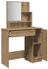 vidaXL Κομοδίνο με καθρέφτη Artisan Oak 86,5x35x136 cm