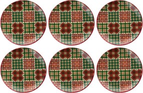 Service Plate Set (6 Pieces) Xmas Ekose Multicolor