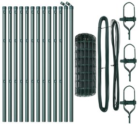 vidaXL Euro Fence με 13 Πόλους 0.8x25 μ Γαλβανισμένο Χάλυβα Πράσινο