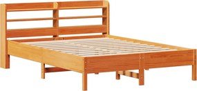vidaXL Σκελετός Κρεβ. Χωρίς Στρώμα Καφέ Κεριού 150x200 εκ Μασίφ Πεύκο