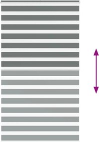 vidaXL Ζέβρα τυφλή Σκούρο Γκρι Πλάτος υφάσματος 115,9 εκ. Πολυεστέρας