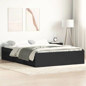vidaXL Πλαίσιο Κρεβατιού Μαύρο 135x190 εκ. Double