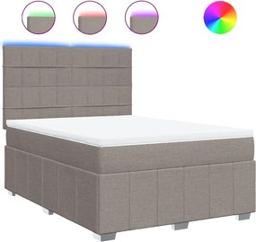 vidaXL Κρεβάτι Boxspring με Στρώμα Taupe 160x200 εκ. Υφασμάτινο
