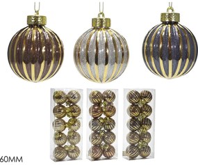 Χριστουγεννιάτικη Μπάλα 60mm Σετ 10Τμχ Σε 3 Σχέδια