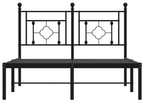 vidaXL Πλαίσιο Κρεβατιού με Κεφαλάρι Μαύρο 120 x 200 εκ. Μεταλλικό