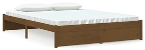 Πλαίσιο Κρεβατιού Μελί 150 x 200 εκ. Μασίφ Ξύλο King Size - Καφέ