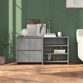 vidaXL Μπουφές 2 Τεμαχίων Γκρι Sonoma από Επεξεργασμένο Ξύλο
