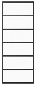 Συρόμενη Πόρτα με Σετ Υλικού ESG Γυαλί &amp; Αλουμίνιο 76 x 205 εκ. - Μαύρο