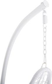 ΚΡΕΜΑΣΤΗ ΠΟΛΥΘΡΟΝΑ ΦΩΛΙΑ MILLIE HM5996.03 ΜΕΤΑΛΛΟ-ΣΥΝΘ.RATTAN ΛΕΥΚΟ Φ95x195Υεκ.