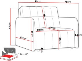 Πολυθρόνα κρεβάτι Viva Grand I-Mpez Skouro