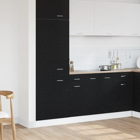 vidaXL Μαύρο Δρύινο Κάτω Ντουλάπι με Συρτάρι - 30x46x81.5 εκ, Φτιαγμένο από Επεξεργασμένο Ξύλο