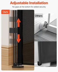 VEVOR Retractable Baby Gate 870 mm Tall Extend to 1400 mm Wide Kids Pets Black