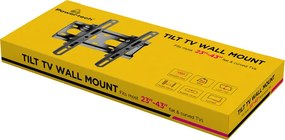 POWERTECH επιτοίχια βάση τηλεόρασης PT-1126, 23-43", έως 45kg, ρυθμιζόμενη κλίση