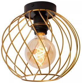 Φωτιστικό Οροφής Lucide 21128-25-02 DANZA Χρυσό Χρώμα (Gold Coloured)|Μαύρο Ματ (Black Mat)