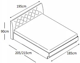 Κρεβάτι ξύλινο με δερμάτινη/ύφασμα BREEZE 180x200 DIOMMI 45-214