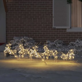 vidaXL LED Ελάφια με 40 LED 5 pcs Χρυσό PET