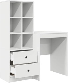 vidaXL Γραφείο με συρτάρι με ράφι με αποθήκευση 2 pcs Λευκό